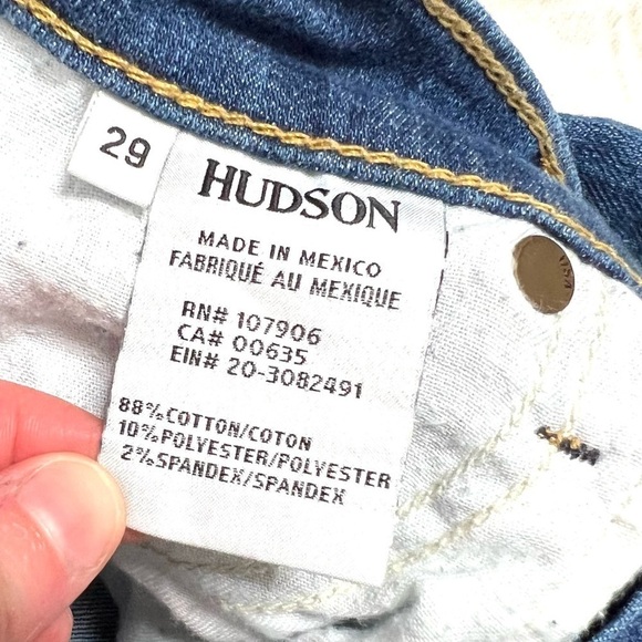 Hudson Krista Cropped Super Skinny Distressed Skinny Mid Rise Jeans Size 29 - Picture 7 of 16